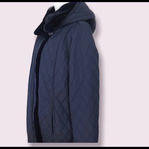 Reversible Diamond Quilted Coat Jacket Hood